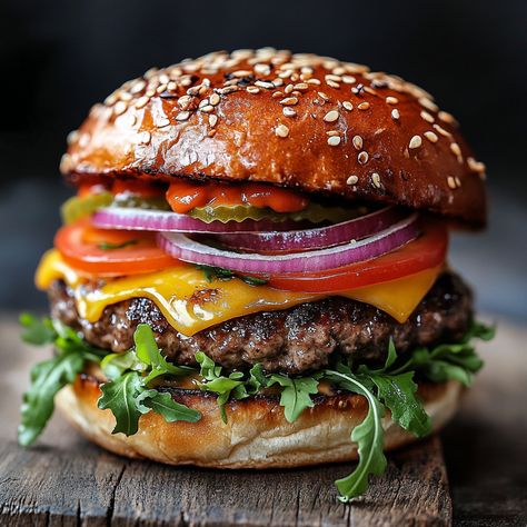 The cheeseburger is an iconic American invention, said to have been first created in the 1920s when a young chef decided to add a slice of cheese on top of a hamburger. The idea quickly caught on, and the cheeseburger became a staple on diner menus across the country. 

#ClassicCheeseburger #CheeseLovers #UltimateBurger #GrillMasters #BurgerPerfection #ComfortFood #AllAmericanBurger #BurgersAndFries Slice Of Cheese, Ultimate Burger, Diner Menu, The 1920s, Cheeseburger, Diner, Comfort Food, Grilling, Chef