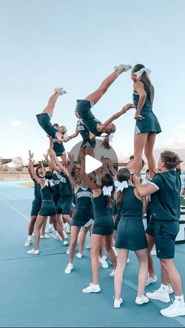 Westlake High School Coed Cheer ⟡ on Instagram: "GAME DAY @ CV 🏈🌩️  🫵 meet us at Cedar Valley @ 7p!!  will you be cheering with us at the game?!?! 👀🤩  #westlakehighcheer #westlakehighschool #cheer #utahstate #cheerleading #cheerstunt #coedstunting #stunting #groupstunt #cheerleaders #stunting #coed #stunt #stunts #summer #cheeryourheartout #utah #ut #utahhighschool #football #footballseason #fnl #fridaynightlights #highschool #highschoolcheer #pyramids" 4 Stunt Group Pyramid, Cheer Stunts High School, Westlake High School, Sideline Cheer, Cedar City Utah, High School Cheer, Cheer Stuff, Cheer Stunts, Cedar City