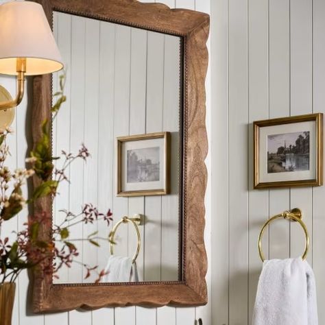 Wall Decor + Mirrors Shop - Magnolia Wall Decor Mirrors, Powder Room Mirror, Entryway Mirror, Wall Niche, Big Mirror, French Cleat, Master Decor, Upstairs Bathrooms, Mirror Shop