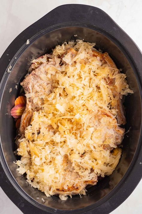 Crock Pot pork chops and sauerkraut ⋆ Saurkraut And Pork Chops Slow Cooker, Crock Pot Pork Chops And Sauerkraut, Pork Chops Sauerkraut Crockpot, Slow Cooker Pork Chops And Sauerkraut, Pork Chop Recipes Crockpot Saurkraut, Pork And Sour Kraut In Crockpot, Sauerkraut Crockpot Recipes, Sauerkraut Pork Chops, Pork Chops And Sour Kraut Oven