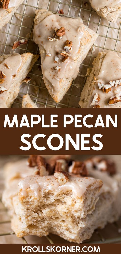 Gluten Free Scones Recipe, Maple Pecan Scones, Maple Scones, Pecan Scones, Decadent Cheesecake, Recipe Cheesecake, Gluten Free Scones, Scones Recipe Easy, Homemade Scones