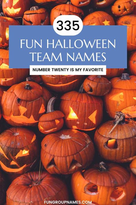 Discover the ultimate guide to 335 Halloween team names, categorized for your spooky, fun, and creative needs. Find the perfect name now! Halloween Names For Food, Spooky Names Ideas, Halloween Party Names, Halloween Softball, Softball Team Names, Fantasy Football Names, Halloween Quiz, Halloween Run, Gamer Names