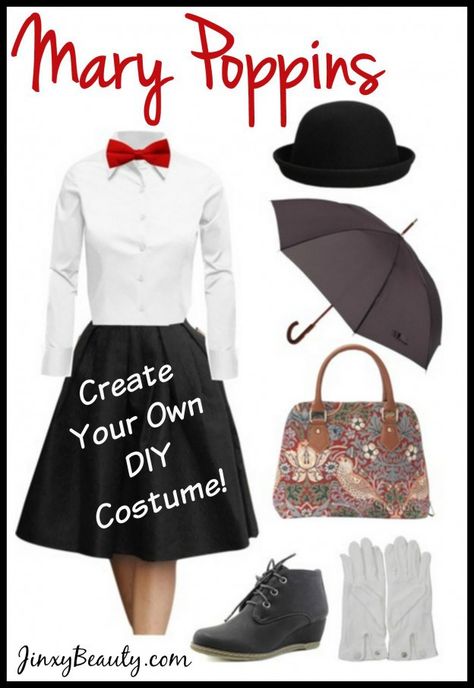 Diy Mary Poppins Costume, Diy Adult Halloween Costumes, Mary Poppins Costume, Halloween Office Party, Costume Disney, Book Week Costume, Hallowen Costume, Diy Kostüm, Disney Halloween Costumes