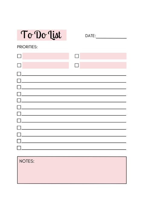 To Do List Digital Template, To Do List Pink Aesthetic, Pink To Do List Template, Task List Aesthetic, To Do List Aesthetic Study, Homemaker Binder, Todo List Aesthetic, Todo List Printable, Pink To Do List