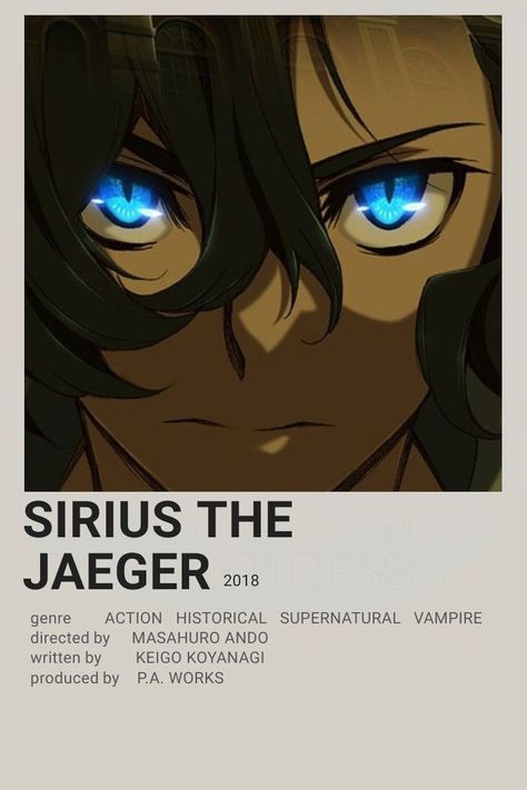 Anime With 12 Episodes, 12 Episode Anime List, Anime Posters Minimalist, Anime Recommend, Sirius The Jaeger, Anime Watchlist, Anime Title, Anime Recs, List Anime