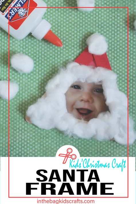 SANTA CHRISTMAS PICTURE FRAME ORNAMENT This easy Christmas DIY kids' craft project can be found at inthebagkidscrafts.com, where every project is made from the same master list of craft supplies that fit into one bag. This unique approach to crafting with your kids makes it actually do-able for real life, minimizing the stress, preparation time and mess usually involved with kids' crafts. Come by and give it a try. You will be so glad you did! Plus, did I mention it's a glitter free zone? Christmas Picture Frame Crafts, Diy Christmas Picture Frames, Diy Christmas Pictures, Christmas Picture Frame, Room Crafts, Christmas Diy Kids, Kindergarten Christmas, Christmas Picture Frames, Frame Ornament