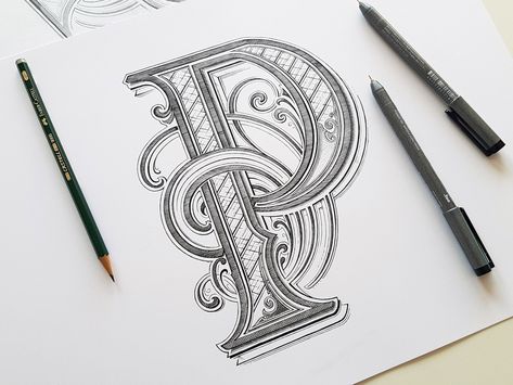 Letter P Calligraphy, P Calligraphy, Ornamental Lettering, Drawing Typography, Clock Drawings, Tattoo Lettering Styles, Font Letters, Schrift Design, The Letter P