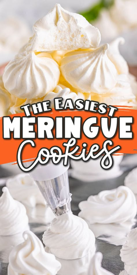 Marange Recipe, Easy Meringue Cookies, Vanilla Meringue Cookies, Easy Meringues, How To Make Meringue, Meringue Cookie Recipe, Baked Meringue, Oatmeal Raisin Cookies Chewy, Meringue Recipe