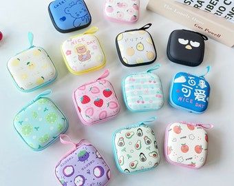 Headphone Storage, Cute Coin Purse, Headphone Holder, Earbuds Case, Cute School Supplies, Cable Organizer, Fruit Pattern, Airpod Case, Small Bag