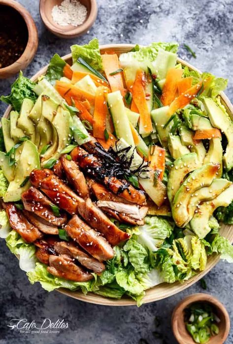 Salads Archives - Page 5 of 12 - Cafe Delites Teriyaki Chicken Salad, Lemon Roasted Chicken, Pollo Teriyaki, Teriyaki Glaze, Pasti Sani, Glazed Chicken, Tahini Dressing, Teriyaki Chicken, Chicken Salad Recipes