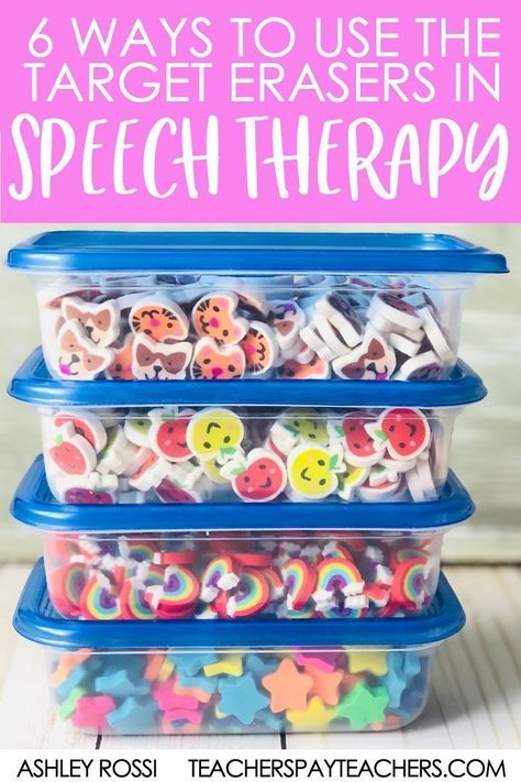 Speech Therapy Centers, Must Have Speech Therapy Materials, Preschool Slp Activities, Free Speech Therapy Activities, Speech Therapy Toys, Articulation Therapy Activities, Speech Therapy Activities Preschool, Music Dice, Mini Erasers