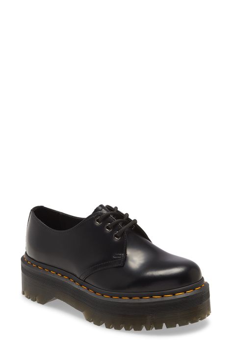 Dr Martens Quad, Dr Martens 1461 Quad, Platform Creepers, Heart Socks, Timeless Wardrobe Staples, Aesthetic Shoes, Unisex Shoes, Chunky Platform, Goodyear Welt