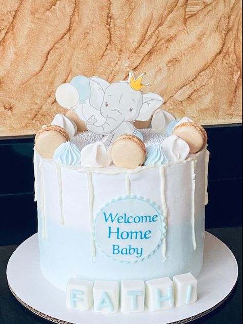 Welcome Home Baby Cake, Baby Welcome Cake, Welcome Baby Boy Cake, Welcome Home Cakes, Diy Cakes, Baby Boy Decorations, Baby Naming, Welcome Home Baby, Boy Cake