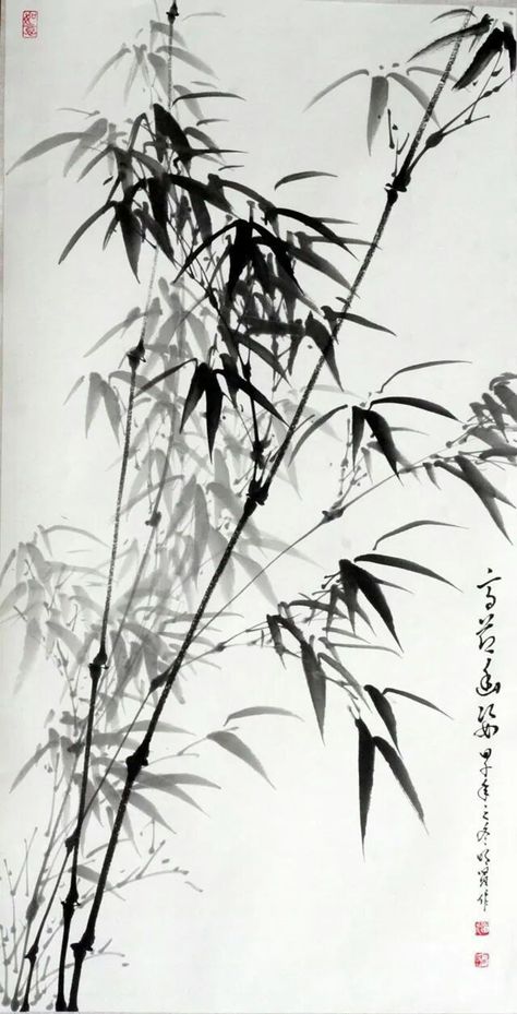 China Drawing, Bamboo Art Painting, Chinese Wall Art, Japanese Ink Painting, Sumi E Painting, Chinese Landscape Painting, Chinese Art Painting, Bamboo Art, Asian Painting