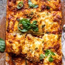 Spicy Zucchini Ricotta Lasagna with Oregano Breadcrumbs - Half Baked Harvest Zucchini Ricotta Lasagna, Spicy Zucchini, Ricotta Lasagna, Zucchini Ricotta, Homemade Lasagna Recipes, Tieghan Gerard, Half Baked Harvest Recipes, Italian Chicken Sausage, Vegetarian Lasagna