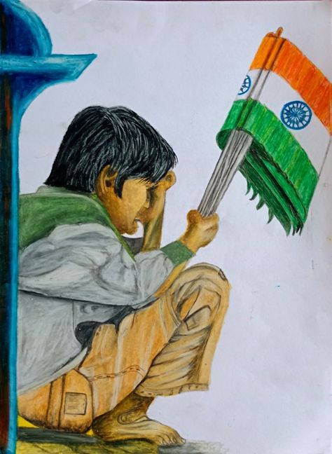 Sketch On Independence Day, Independence Day Watercolor Painting, Indipendente Day Drawing Idea, Independence Day Sketch, Independence Day Drawing Competition, Tricolour Craft, Independence Day Painting, Art Competition Ideas, Reaper Art