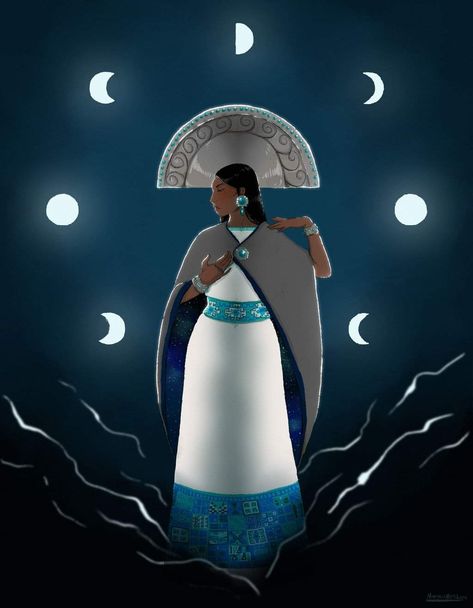 Mother of the water Mother of us all Dreams of new beginnings Streams and waterfalls Mother of the water Mother of us all Dreams of new beginnings Flowing over all ~ Alexa Sunshine Rose , “Mother Of The Water” Image by by Mango Mendoza Inca Goddess, Native American Art Projects, Inca Art, Mother Moon, Native Artwork, Aztec Culture, Inca Empire, Native American Artists, Art Drawings For Kids