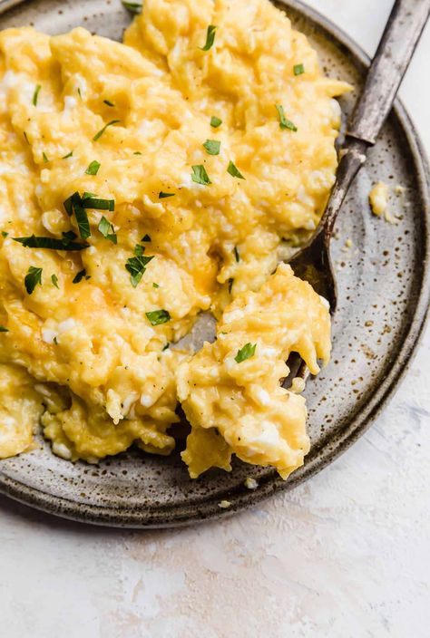 Scrambled Eggs Without Milk, Cheesy Scrambled Eggs, Best Scrambled Eggs, Best Egg Recipes, Creamy Scrambled Eggs, Fluffy Scrambled Eggs, The Modern Proper, Modern Proper, Baked Rice