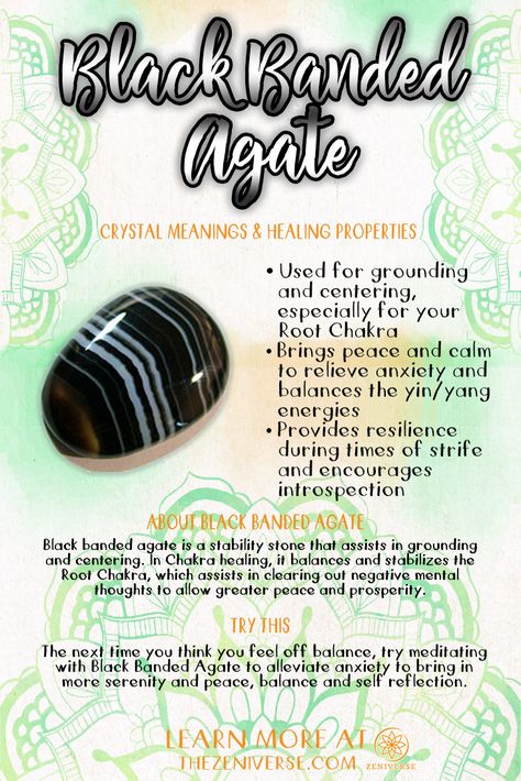 Black Agate Crystal Meaning, Banded Agate Crystal Meaning, Black Agate Meaning, Banded Agate Meaning, Agate Stone Meaning, Crystal Magick, Black Jewellery, Agate Meaning, Black Agate Stone