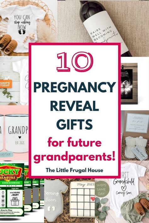 Here are the best pregnancy announcement gifts for grandparents and some really cute ways to share your happy news with your family members! New Grandparents Announcement, Your Going To Be Grandparents Ideas, First Grandbaby Announcement, Surprise Grandparents With Pregnancy, Pregnancy Announcement To Parents Grandparents, Pregnancy Announcement Present, Baby Announcement For Grandparents, Baby Announcement To Grandparents, Grandparent Gift Ideas