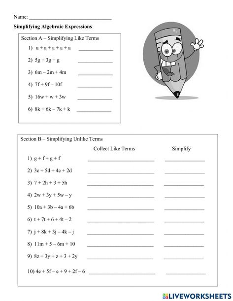 Simplify Algebraic Expressions, Algebraic Expressions Activities, Algebraic Expressions Worksheet, Translating Algebraic Expressions, Simplify Expressions, Equivalent Expressions, Simplifying Algebraic Expressions, Simplifying Expressions, Letter Blends