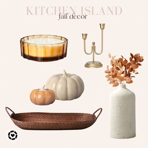 Island Fall Decor, Kitchen Island Fall Decor, Island Decor Kitchen, Fall Kitchen Island Decor, Decor Kitchen Island, Lantern Table Centerpieces, Outside Halloween Decorations, Pumpkin Kitchen, Harvest Festivals