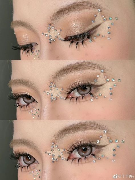 Star Douyin Makeup, Xiaohongshu Makeup, Punk Makeup, Douyin Makeup, Doll Eye Makeup, Face Art Makeup, Graphic Makeup, Star Makeup, Ethereal Makeup