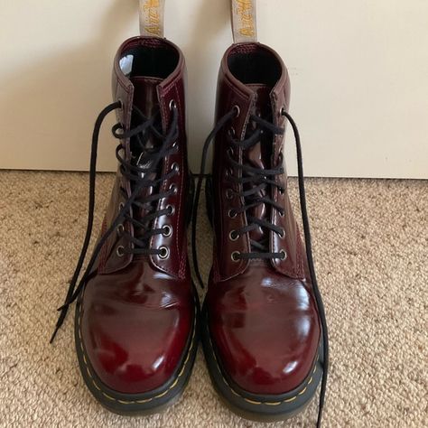 Vegan Doc Martens 1460 Cherry Red Cherry Red Doc Martens Outfit, Cherry Red Shoes, Oxford Doc Martens Outfit, Cherry Doc Martens, Red Doc Martens Outfit, Cherry Red Docs, Burgundy Doc Martens, Cherry Red Doc Martens, Red Docs