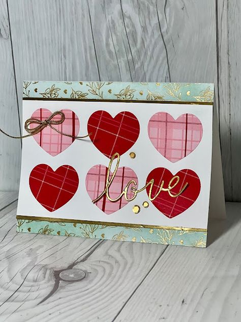 Valentine card using Stampin' Up! Adoring Hearts Dies annd Most Adored Specialty Designer Series Paper Stampin Up Many Hearts Dies Cards, Stampin Up Wedding Cards, Handmade Cards Diy, Tool Tips, Papercraft Ideas, Valentine Cards Handmade, Designer Series Paper, Su Cards, Valentine Cards