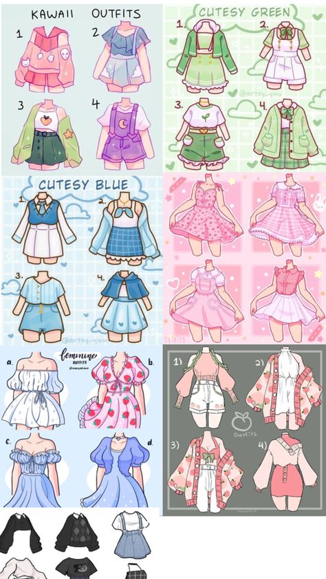 Accessories Design Sketch, Clothing Design Sketches, Drawing Anime Clothes, Dress Design Sketches, Easy Drawings Sketches, Dessin Adorable, Fashion Design Drawings, Cute Easy Drawings, Drawing Clothes