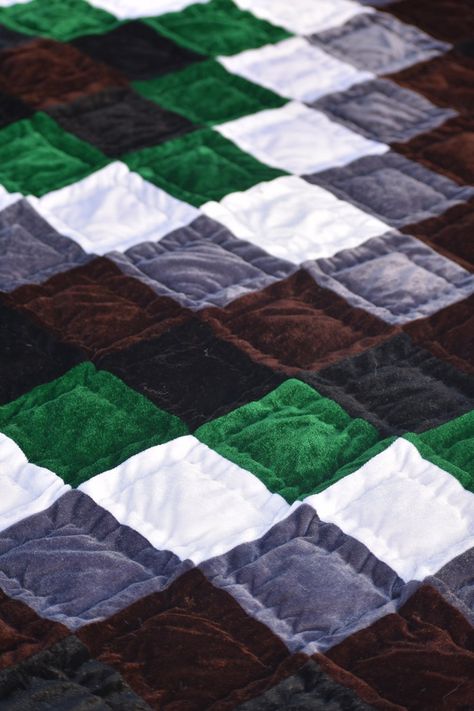 Velvet Quilts, Velvet Patchwork, Dorm Gift, Velvet Bedspread, Quilted Throw, Homemade Quilts, Quilted Throw Blanket, Unique Blankets, Quilt Comforter