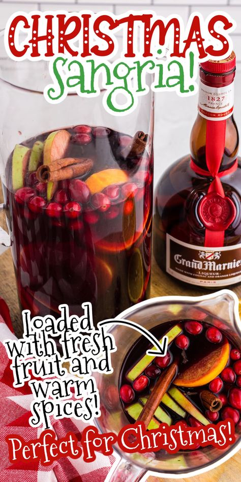 Christmas Sangria Red Christmas Sangria Recipe, Winter Sangria Recipes Easy, Christmas Sangria Recipes For A Crowd, Christmas Sangria Recipes Easy, Christmas Sangria Red, Winter Sangria Recipes, Holiday Sangria Recipes, Christmas Sangria Recipes, Moscato Sangria