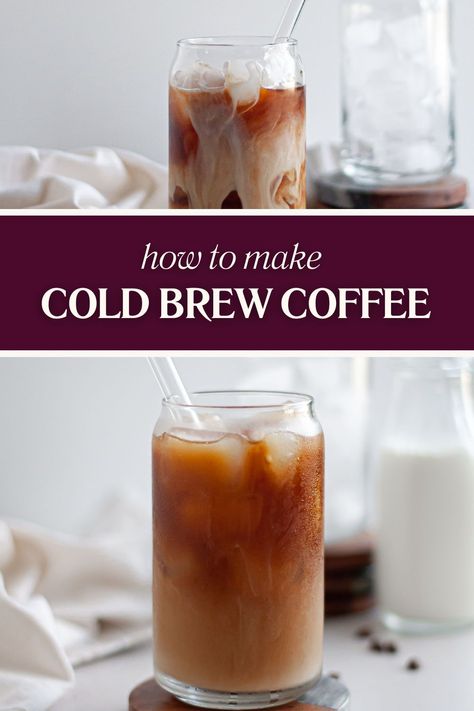 There is nothing better than an iced coffee on a warm day. With summer just around the corner, I am getting ready to make lots and lots of homemade cold brew coffee. How To Make Cold Brew Coffee, How To Do Cold Brew Coffee, Best Way To Make Cold Brew Coffee, Make Your Own Cold Brew Coffee, Cold Brew Ratio Ground Coffee, Diy Cold Brew Coffee Concentrate, Brew Coffee Recipe, Homemade Cold Brew Coffee, Weekend Breakfast Recipes