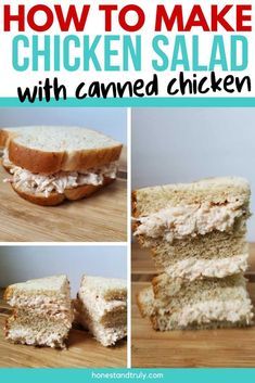 Salad With Canned Chicken, Chicken Salad With Canned Chicken, Canned Chicken Salad, Canned Chicken Salad Recipe, Easy Chicken Salad Sandwich, Chicken Salad Sandwich Recipe, Can Chicken Recipes, Chicken Salad Recipe Easy, Easy Chicken Salad