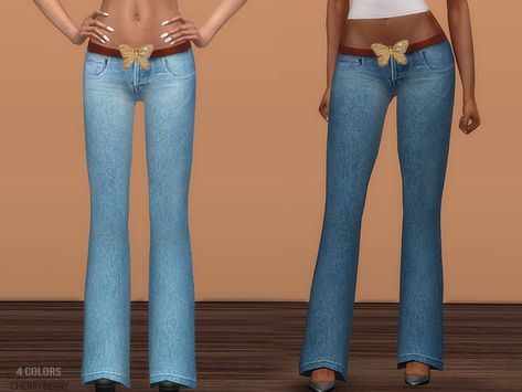 The Sims Resource - Y2K Jeans Sims Low Waist Jeans, Ts4 Low Rise Jeans Cc, Ts4 Low Rise Jeans, Sims 4 Flare Jeans Cc, Sims Low Rise Jeans, Sims 4 Low Rise Pants, Sims Cc Low Rise Jeans, Sims 4 Bell Bottoms, Low Rise Pants Sims 4 Cc