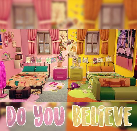 Sims 4 allien bedroom cc Sims 4 Twins Bedroom, Sims 4 Maximalist Cc, Alien Room, Bedroom Blankets, Alien Decor, Colorful Alien, Maximalist Bedroom, Colorful Bedroom, Bedroom Blanket