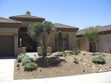 Desert Landscape Front Yard, Xeriscape Front Yard, Xeriscape Landscaping, Landscaping Diy, Front Yard Design, Cottage Garden Design, Low Maintenance Landscaping, Rock Garden Landscaping, Landscaping Tips