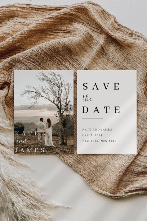 Excited to share the latest addition to my #etsy shop: Double-Sided modern Photo Save the Date Template, Downloadable, Printable Save the Date, Editable, Instant Download, DIY, wedding cards,boho https://etsy.me/3QHVMfz #wedding #classic #savethedates #diysavethedate # Wedding Invitations Nature, Digital Save The Date Ideas For Weddings, Save The Date Templates Design, Save The Date Ideas For Weddings, Digital Save The Date Ideas, Wedding Save The Date Ideas, Diy Wedding Cards, Wedding Invitation With Photo, Save The Date Boho