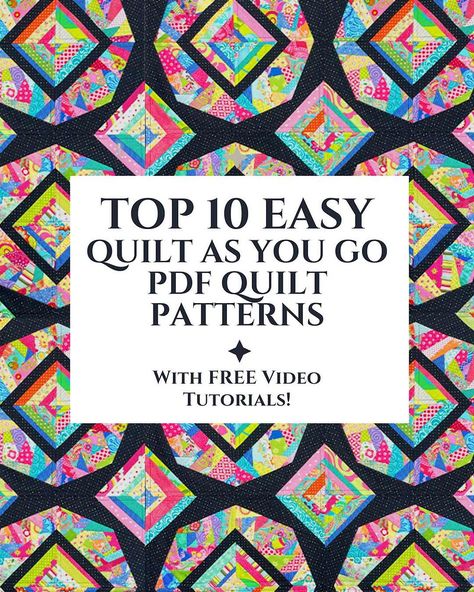 10 Easy Quilts to Get You Started With Quilt as you go! Quilt As You Go Blocks Pattern, Quilting As You Go, Quilt As You Go Patterns Free Projects, Pattern Poole Quilt As You Go, Quilt As You Go Quilts, Quilt As You Go Patterns, Quilt As You Go Blocks, Quilt As You Go Tutorial Easy, Qayg Patterns