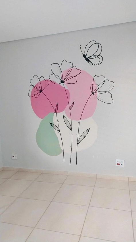 bedroom decor diy wall paintings art ideas Wall Drawing Ideas, Wall Murals Diy, Creative Wall Painting, Wall Art Diy Paint, Diy Wall Painting, Room Wall Painting, Bedroom Wall Designs, Wall Painting Decor, Bedroom Wall Paint