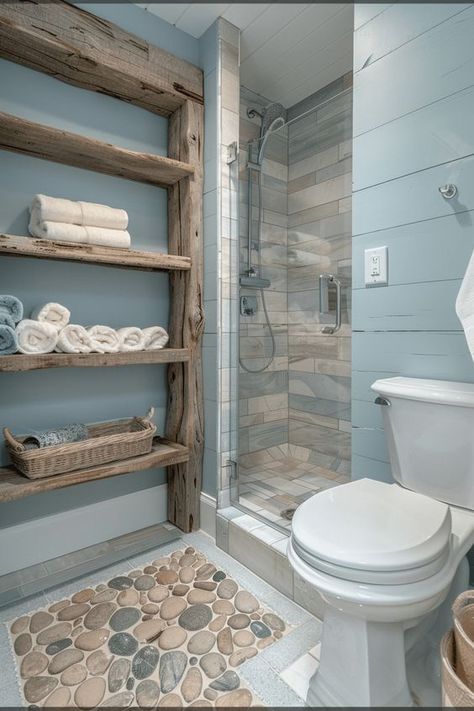 38+ Coastal Bathroom Ideas to Create Your Own Seaside Retreat Cottage Washroom Ideas, Rustic Beach House Bathroom, Masculine Coastal Bathroom, Rustic Beach Bathroom Ideas, Beach Style Interior Design, Coastal Cottage Bathroom Ideas, Costal Farmhouse Bathrooms, Beach Aesthetic Bathroom, Costal Cowgirl Bathroom