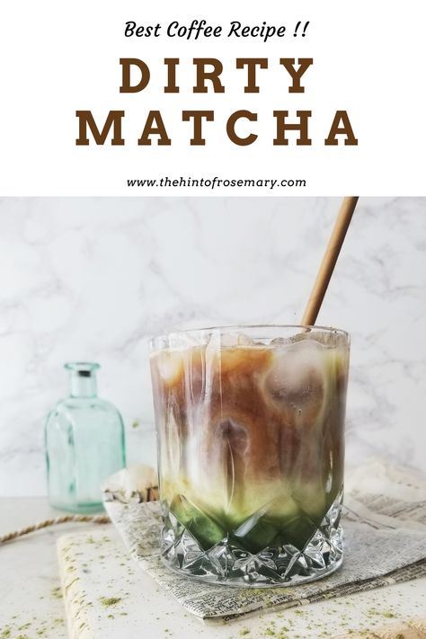 Matcha Cold Brew Coffee, Matcha Espresso Latte, Dirty Matcha Latte, Matcha Coffee Recipe, Matcha Coffee Latte, Matcha Iced Coffee, Dirty Matcha, Matcha And Coffee, Matcha Espresso