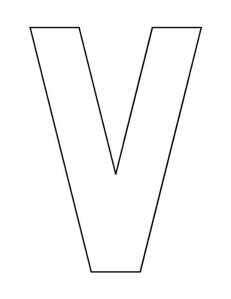 Letter V pattern. Use the printable outline for crafts, creating stencils, scrapbooking, and more. Free PDF template to download and print at http://patternuniverse.com/download/letter-v-pattern/ Letter V Printables Free, Letter V Printable, Letter V Crafts For Preschoolers, V Template, Letter L Crafts, Letter V Crafts, String Art Letters, Printable Outline, Letter Writing Template