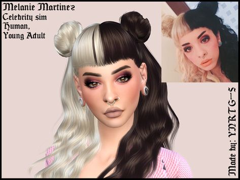 YNRTG-S' Melanie Martinez Melanie Martinez Makeup, Teardrop Tattoo, Pacify Her, Mealine Martinez, Melanie Martinez Outfits, Sims 4 Cheats, Sims 4 Challenges, Mod Hair, Sims 4 Teen