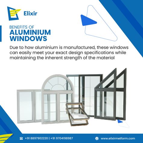 Due to how aluminium is manufactured, these windows can easily meet your exact design specifications while maintaining the inherent strength of the material. Window Ads, Pre Engineered Buildings, Eco Friendly Building, Aluminium Windows And Doors, Steel Windows, Upvc Windows, Door Manufacturer, Aluminium Windows, Aluminium Doors