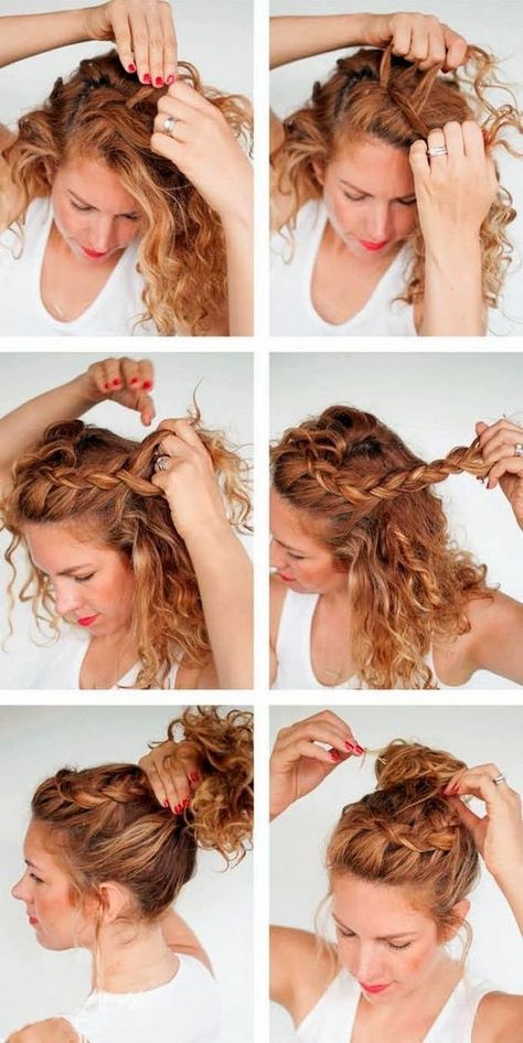 Blond Cenușiu, Hair Knot Tutorial, Jerry Curl Hair, Curly Hair Braids, Top Knot Hairstyles, Vlasové Trendy, Curly Hair Updo, Curly Hair Inspiration, Curly Hair Routine