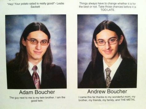 MY YEARBOOK Twin Quotes Funny, Senior Yearbook Quotes, Funny Yearbook Quotes, Twin Quotes, Funny Yearbook, Twin Humor, Yearbook Pictures, Twin Life, Yearbook Quotes