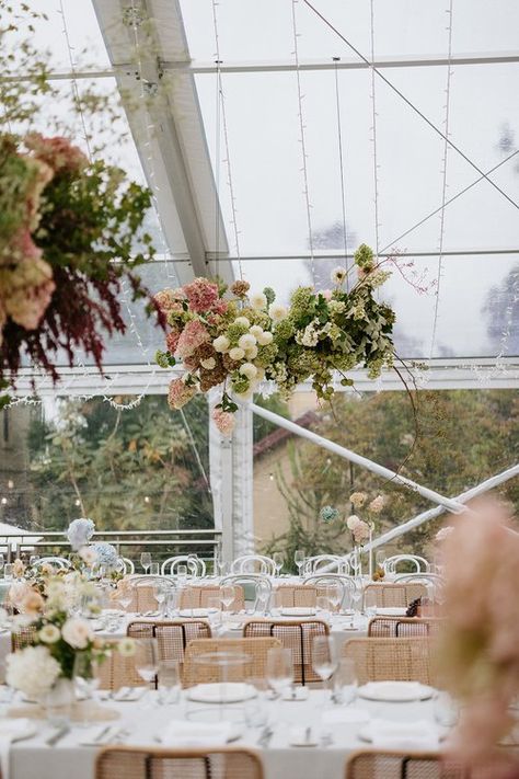 Dried Hanging Floral Installation, Hanging Ceremony Flowers, Wedding Floral Ceiling Decor, Hanging Hydrangeas Wedding, Suspended Floral Installation, Hanging Florals Wedding, Hanging Greenery Wedding, Hanging Floral Wedding, Ruby And James