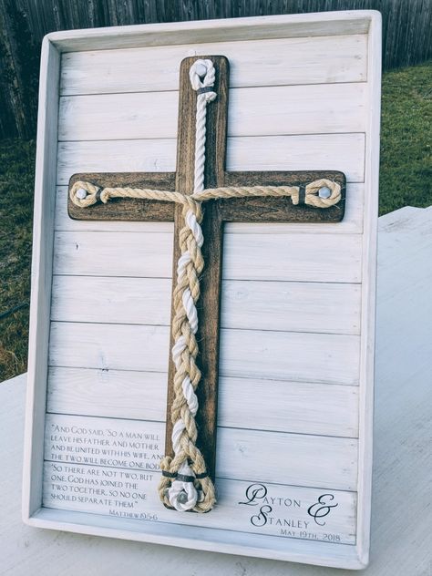 Cross Tying Ceremony, Cross Rope Wedding, Gods Knot Unity Ceremony, Rope Cross Wedding, Tie The Knot Rope Wedding, Wedding Rope Braid Ceremony Diy, Unity Rope Wedding Cross, Wedding Unity Cross Braid, Unity Cross Braid