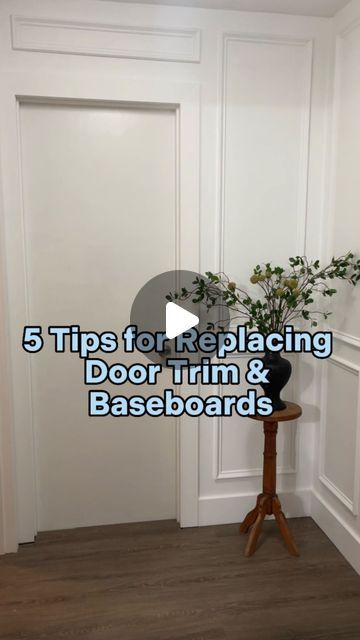 Trim Above Doors, Base Board And Door Trim Ideas, Floor Baseboards Modern, Flat Door Trim, Replacing Door Trim, Picture Frame Door Trim, Diy Door Trim Moldings, Door Frames Ideas Moldings, Door Trim And Baseboards